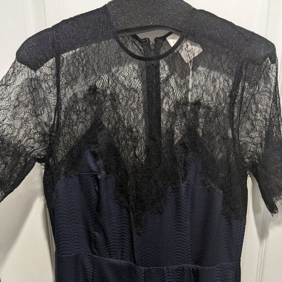 Nwt Foxiedox | Nixie Lace Wide Leg Illusion Neck Jumpsuit - Picture 8 of 15